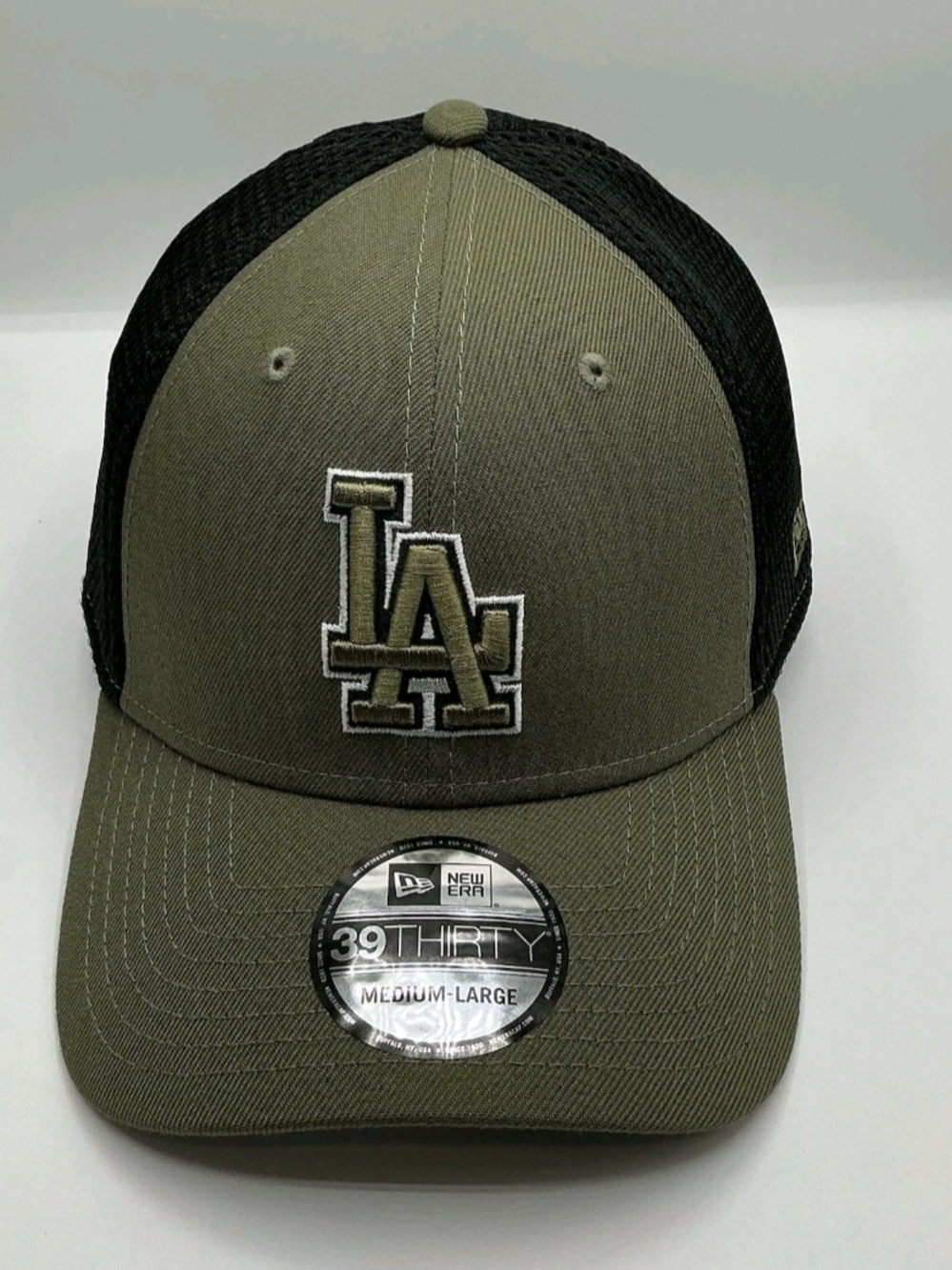 NWOT Los Angeles Dodgers New Era 39Thirty Olive M/L Trucker Cap Hat $45